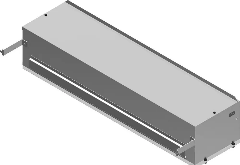 Bosch Abgassammler mit rechteckiger Form und seitlichen Halterungen. Oberfläche aus Metall, geeignet für die Abgasverarbeitung in bestimmten Anwendungen.